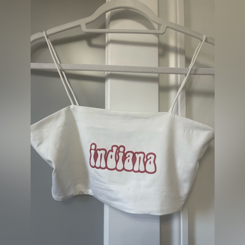 Indiana University white tube top with straps